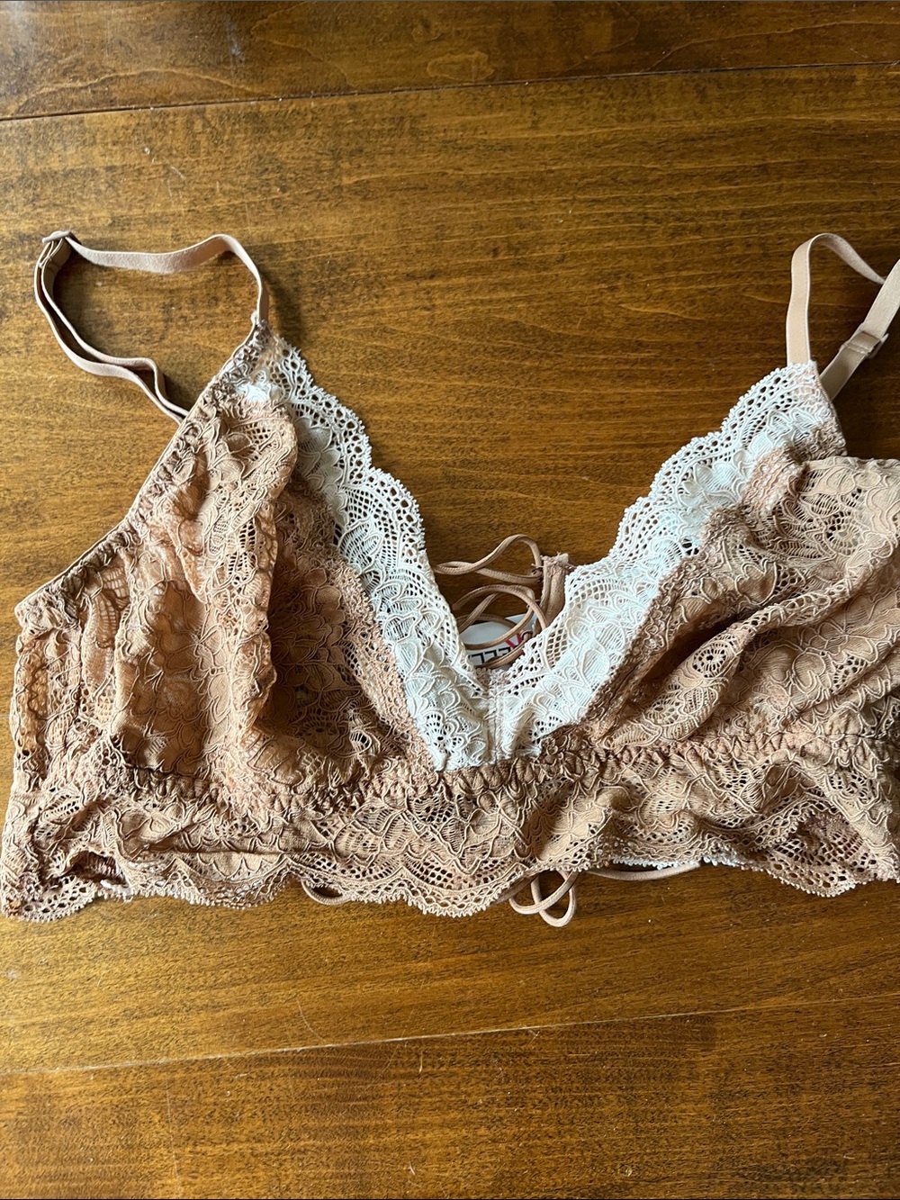 Cosabella Lace Bralette in Blush with Ivory Trim